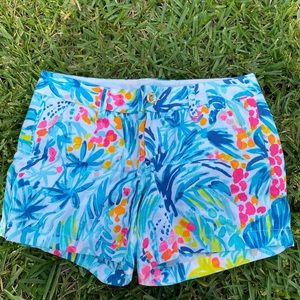 Lilly Pulitzer Blue and Pink Floral Shorts